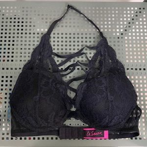 Black halter style bra